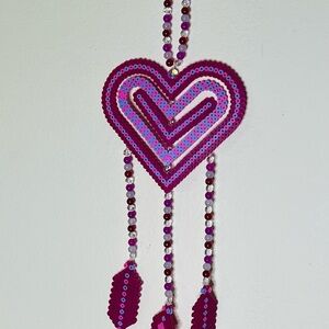 Heart Shaped Beaded Wall Hanging